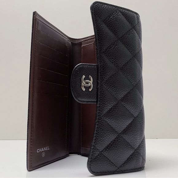 Chanel Classic Black Quilted Caviar Leather Long Flap Wallet - Picture 5 of 11